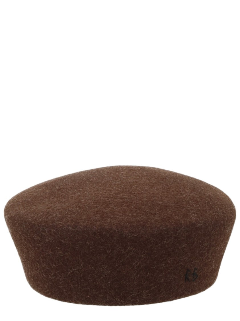 Ruslan Baginskiy Brown Embroidered Classic Wool Beret