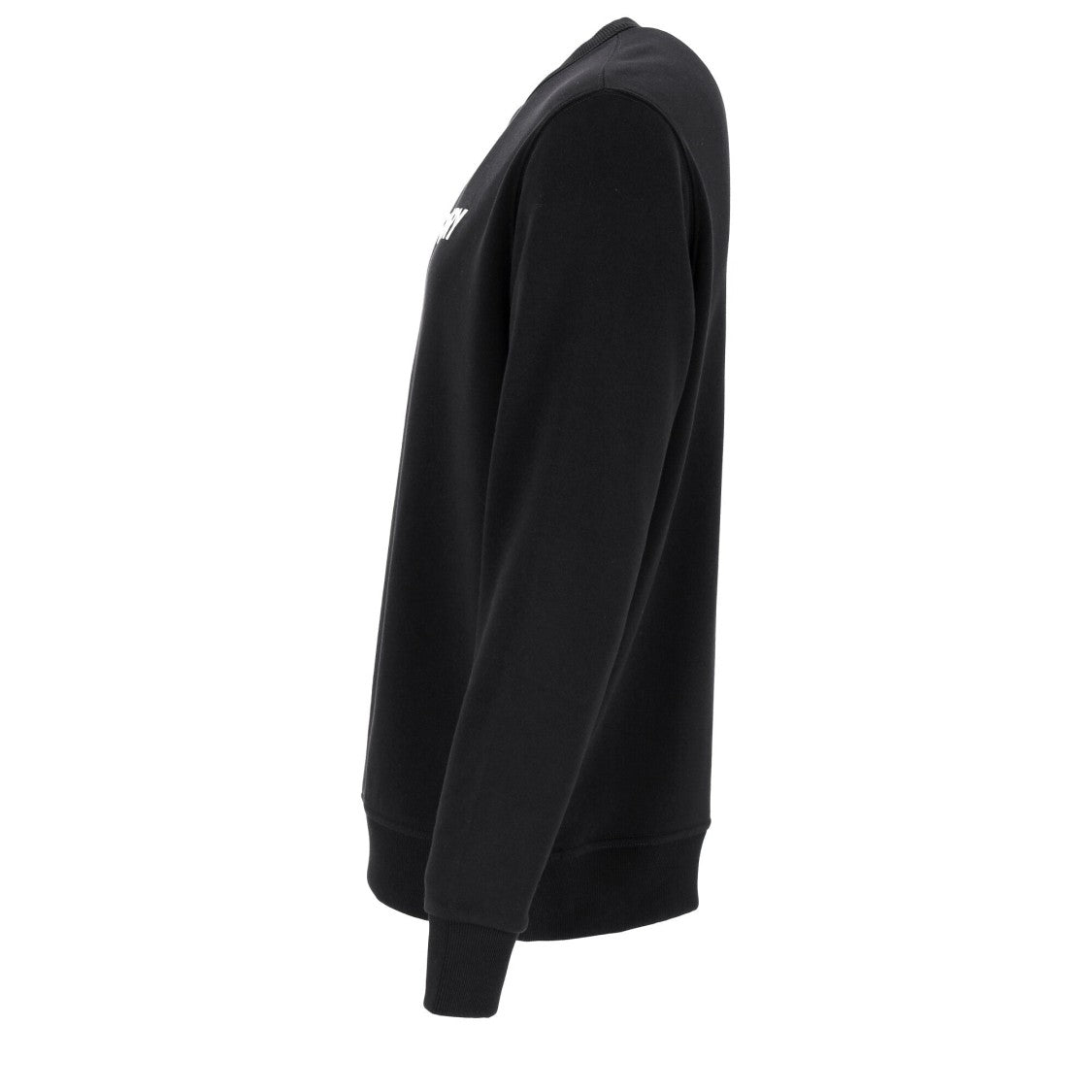 Burberry Black Sweatshirt With Bold Logo Print And Ribbed Detailing