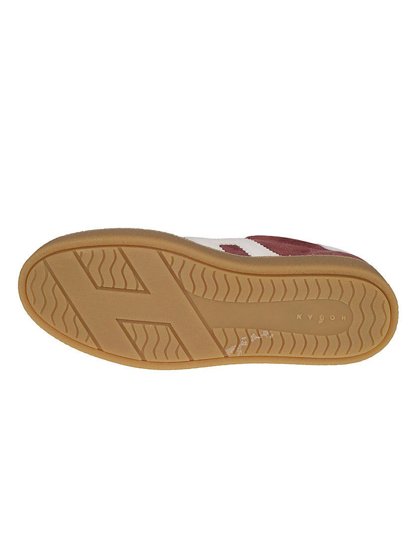 Hogan Burgundy H698 Suede Sneakers