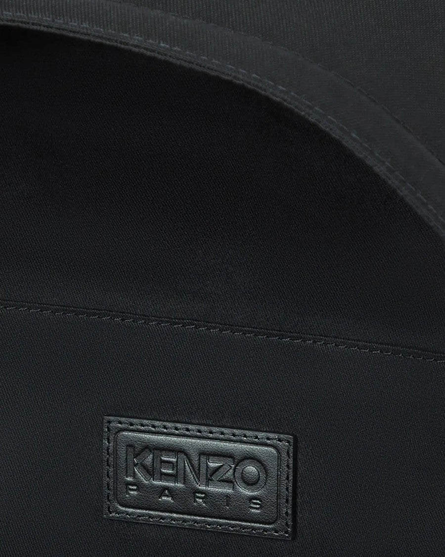Kenzo Black Backpack With Adjustable Straps And Iconic Tiger Embroidery