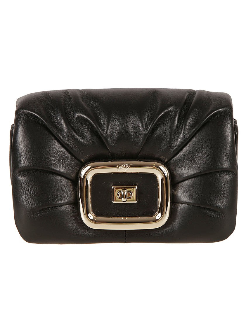 Roger Vivier Lambskin Pleated Handbag With Metallic Clasp