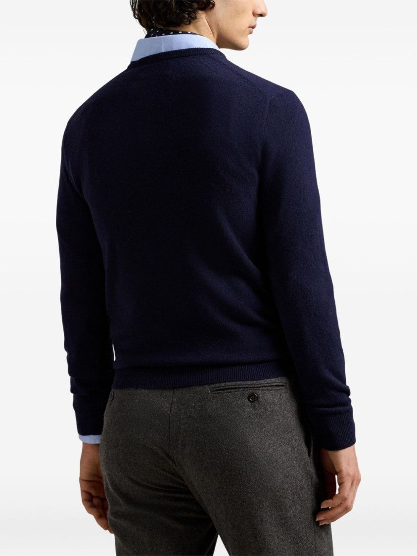 Polo Ralph Lauren Crew Neck Knit Sweater In Rich Deep Blue