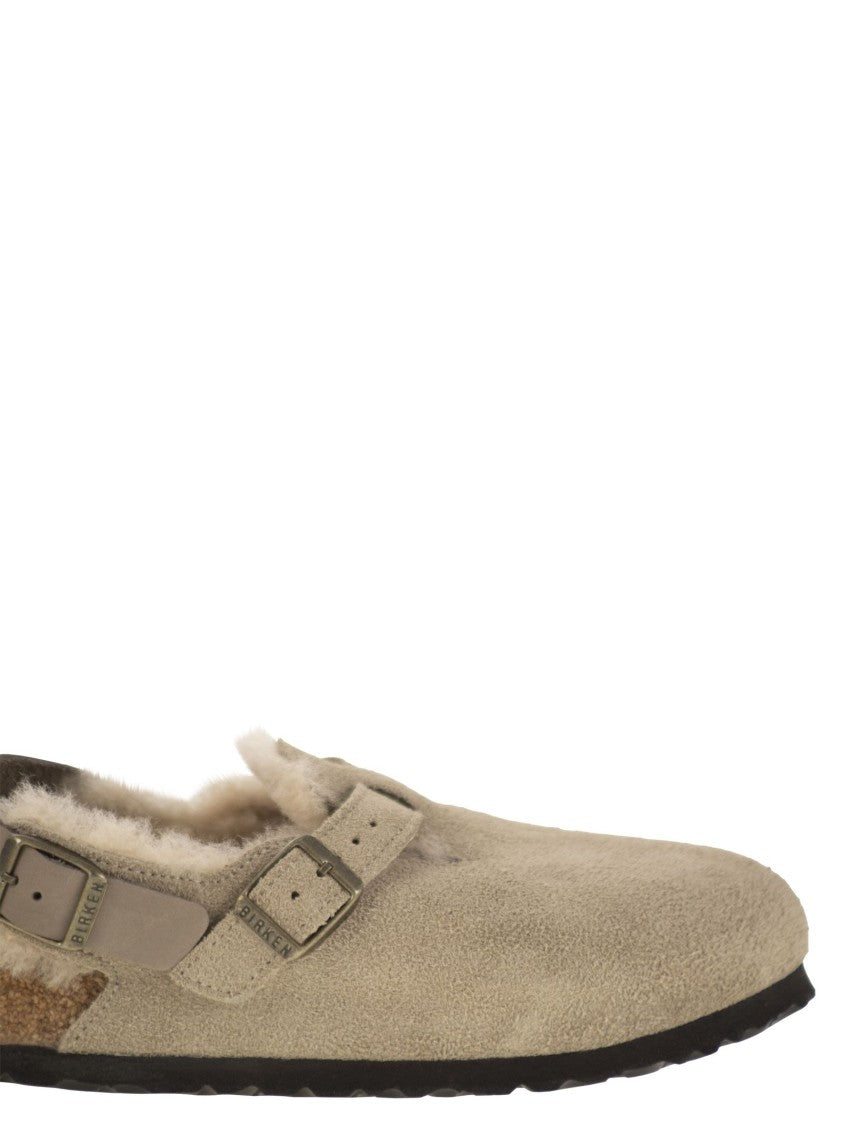 Birkenstock Tokio Shearling - Suede And Lambskin Slippers