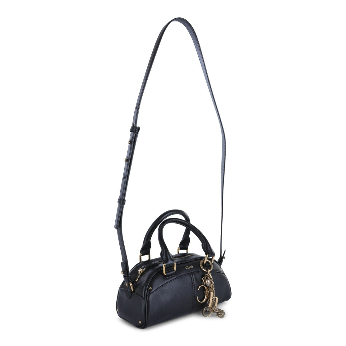 Chloé Black Leather Chloé Bowling Top Handle Bag
