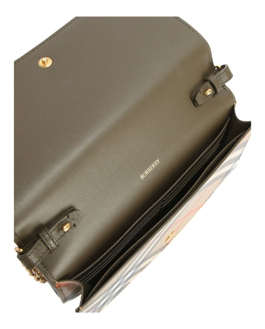Burberry Ls Large Check Chain Strap Wallet