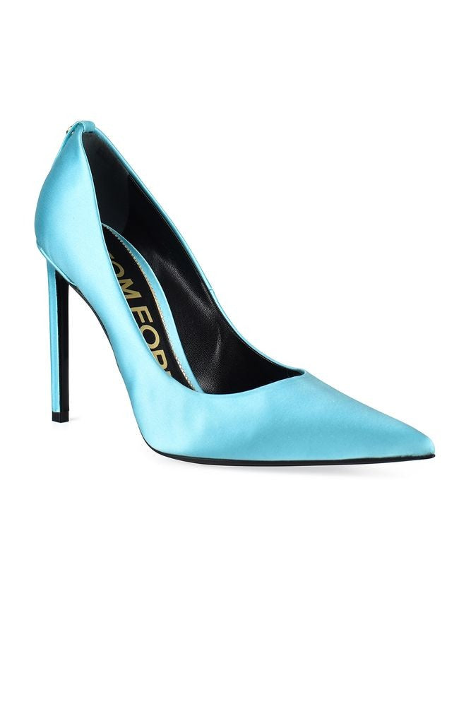 Tom Ford Blue Satin Pumps With Pointed Toe