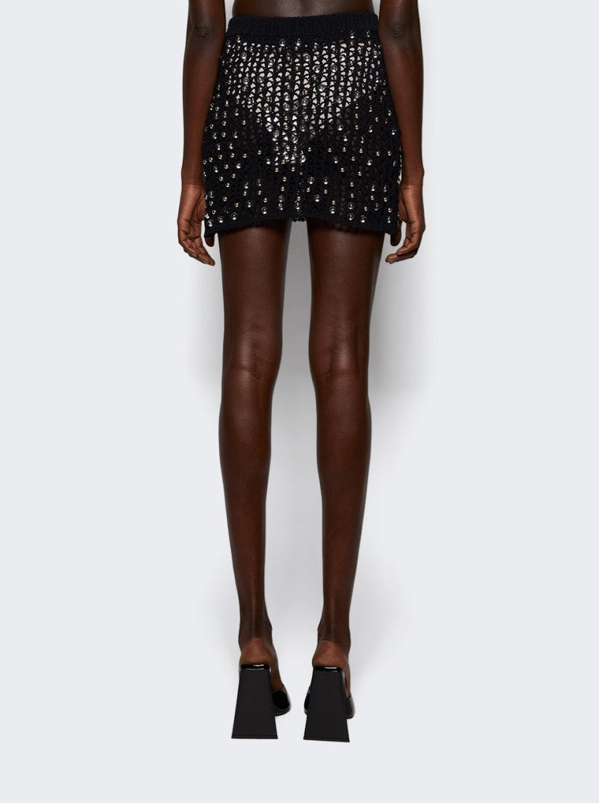 Coperni Beaded Knitted Skirt Black