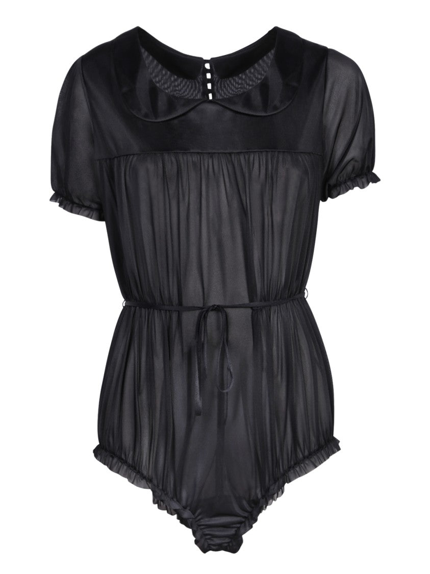 Maison Margiela Black Organza Bodysuit