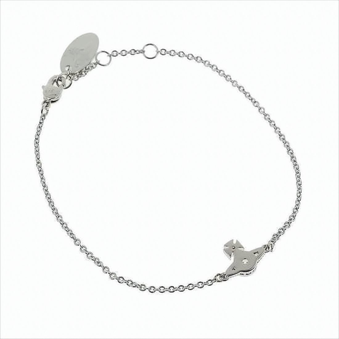 Vivienne Westwood Delicate Silver Chain Bracelet With Unique Charm