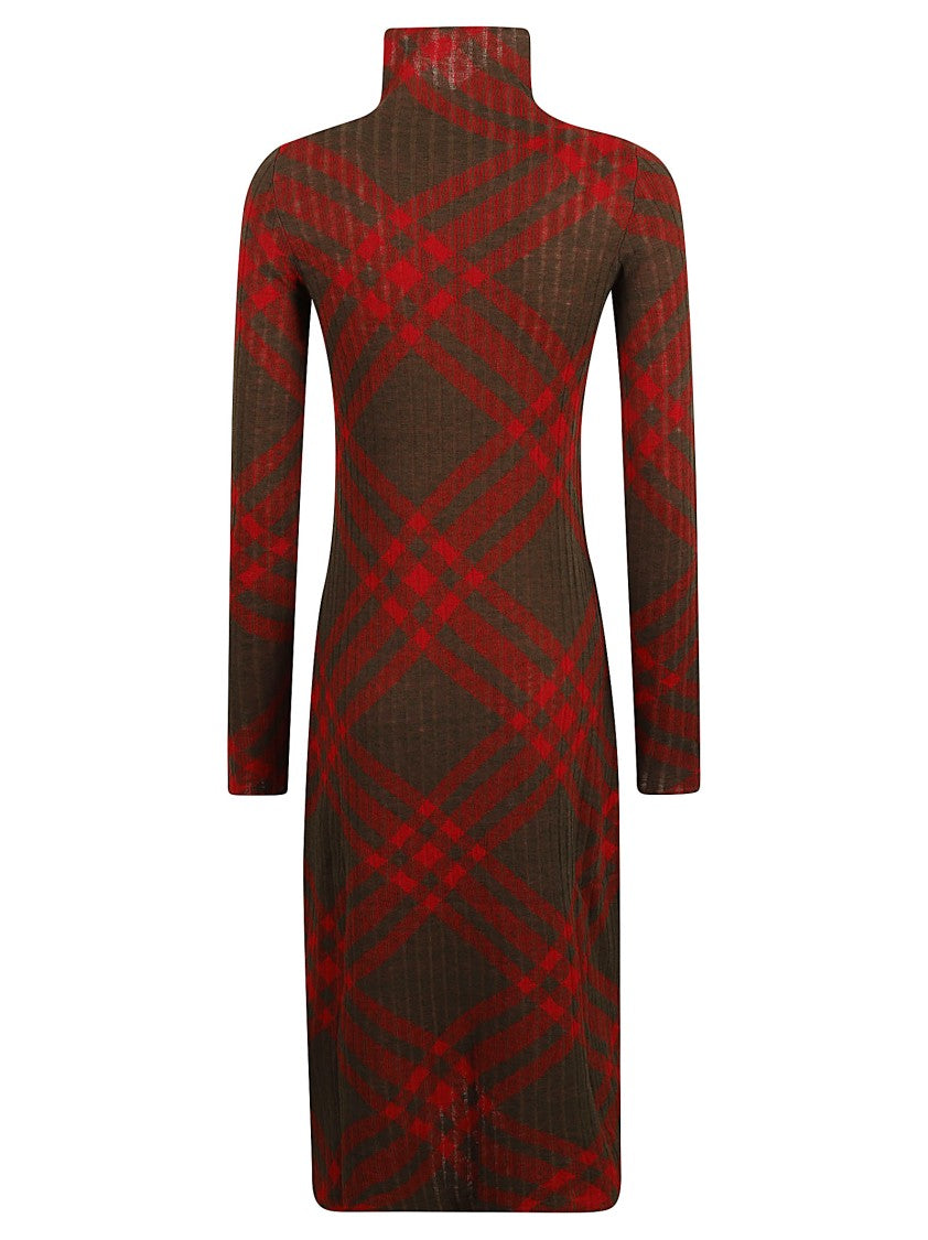Burberry Fitted High Neck Dress