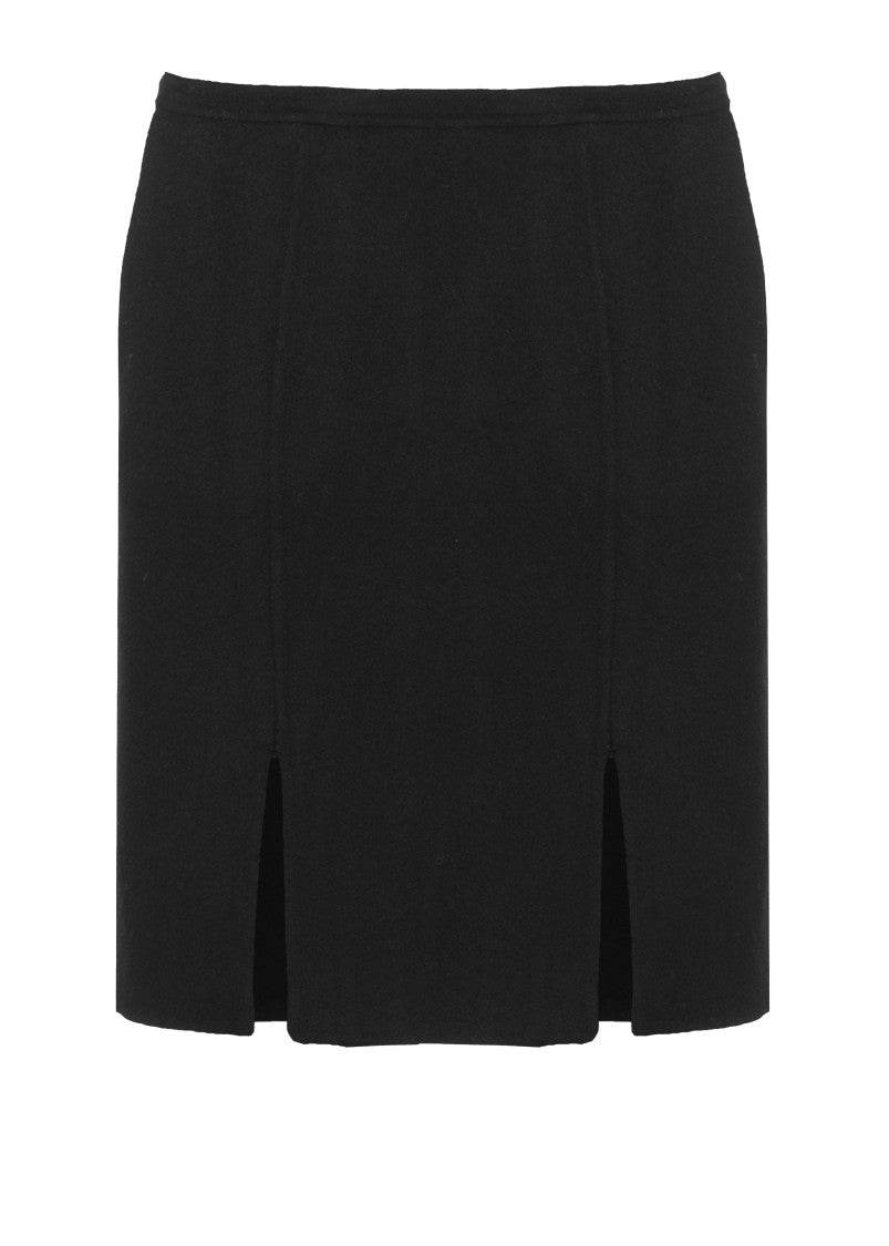 Loulou De Saison Black Judy Straight Wool Mini Skirt