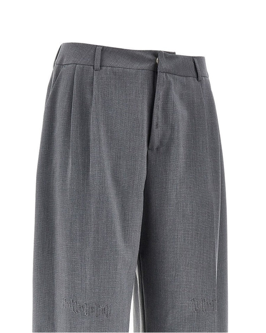 Thestroy Anthem Cotton-Blend Pleated Melange Cropped Pants