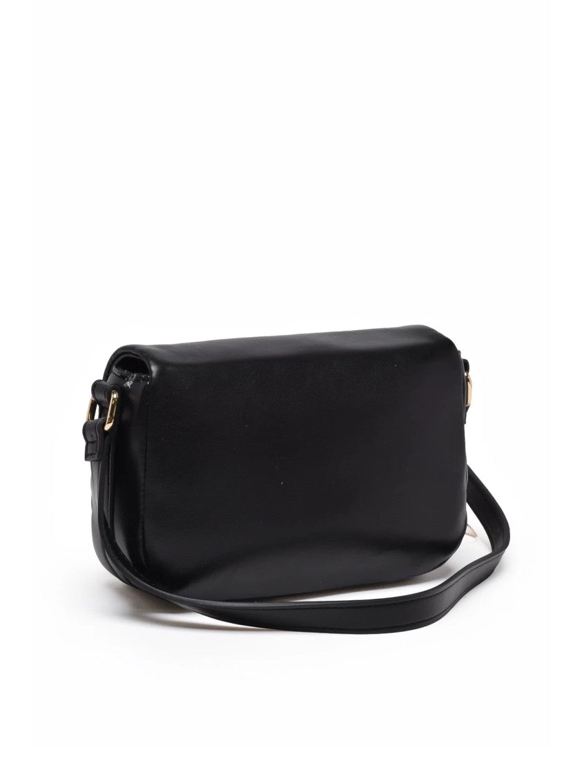 Love Moschino Black Combination Lock Polyurethane Shoulder Bag