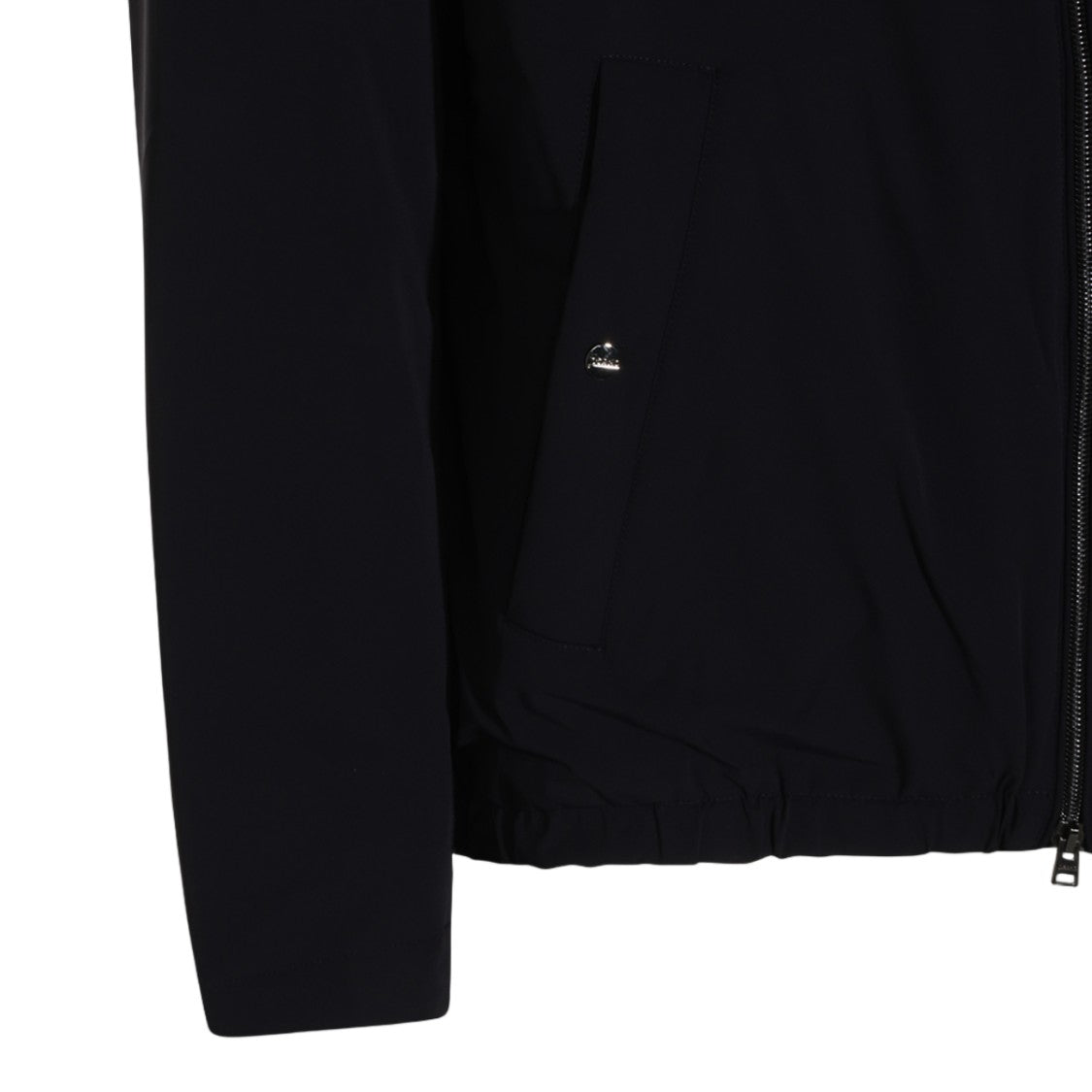 Herno Solid Black Jacket With Adjustable Drawstrings
