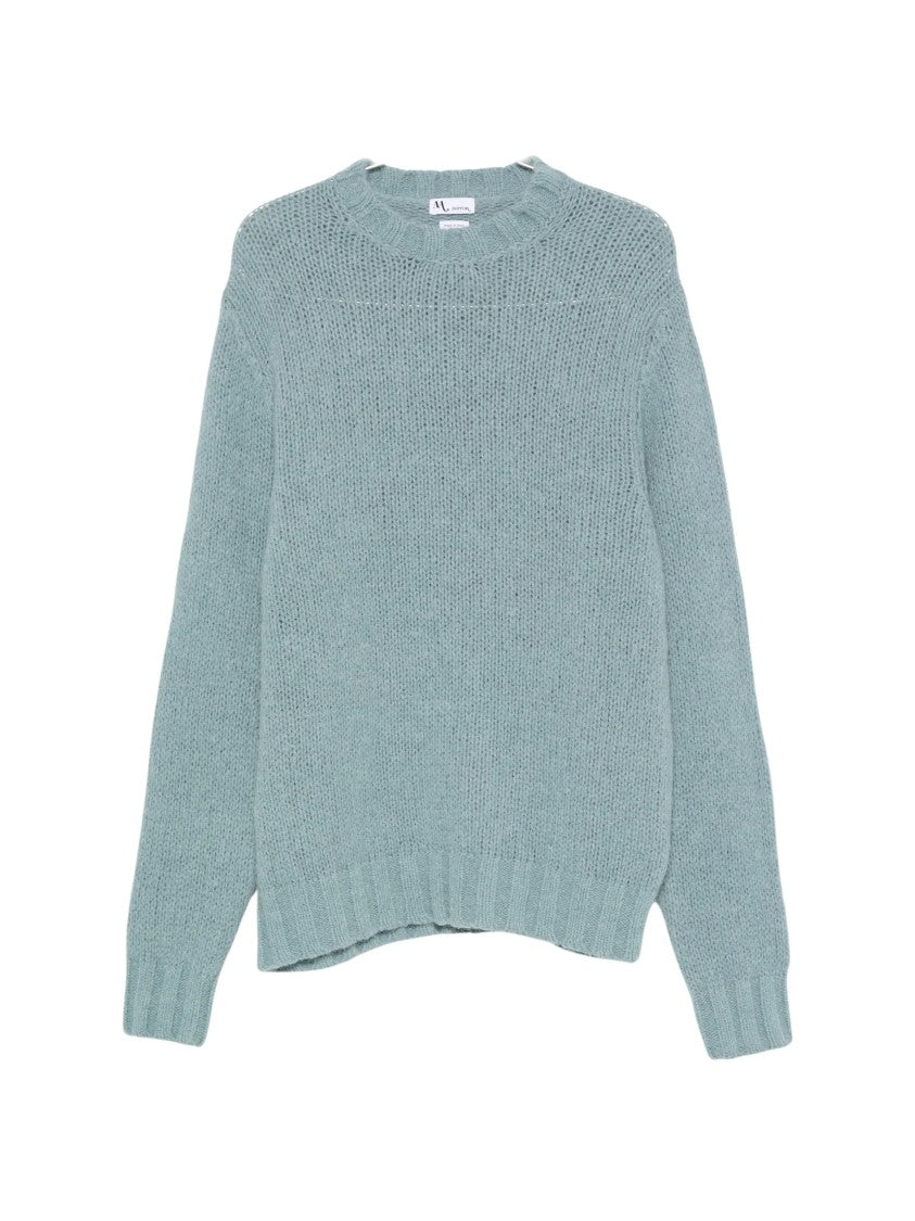 Doppiaa Blue Chunky-Knit Crew-Neck Sweater