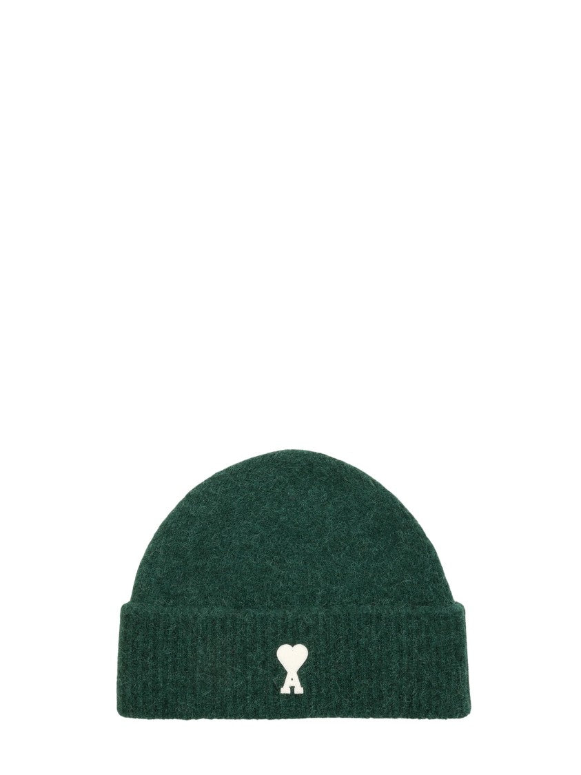 Ami Paris Green Ami De Coeur Alpaca Hat