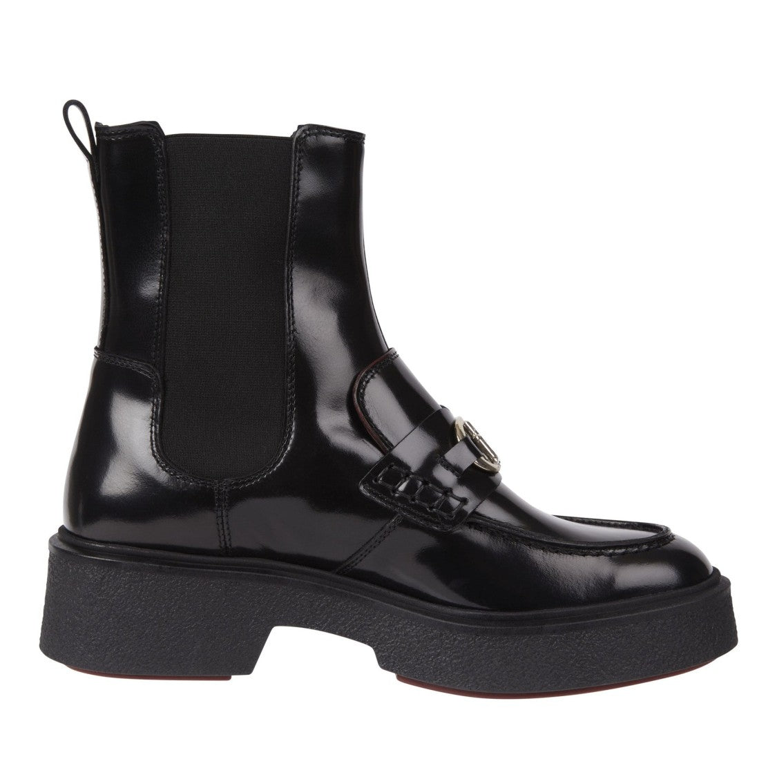 Tommy Hilfiger Black Leather Hardware Detail Boots