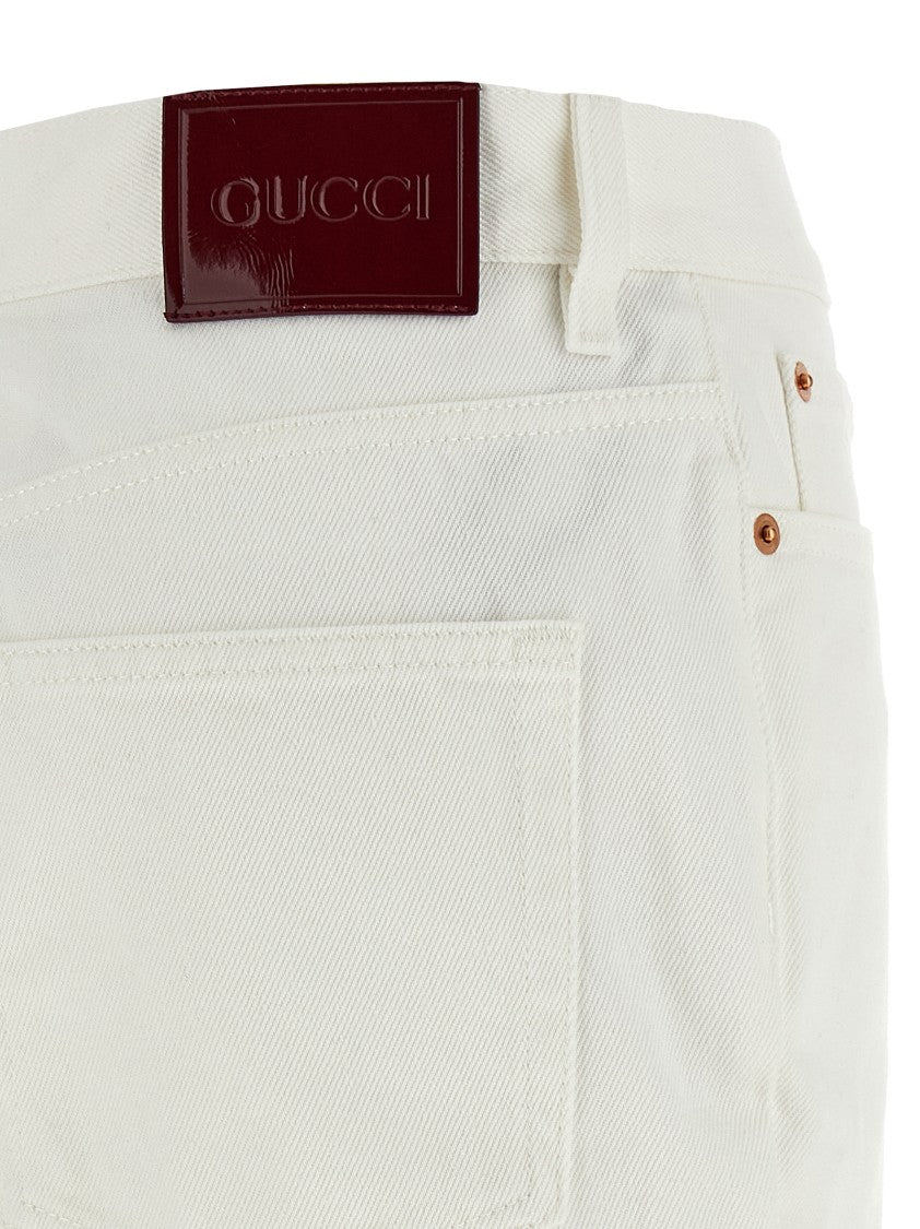 Gucci High-Waisted Cropped Jeans With Flared Leg