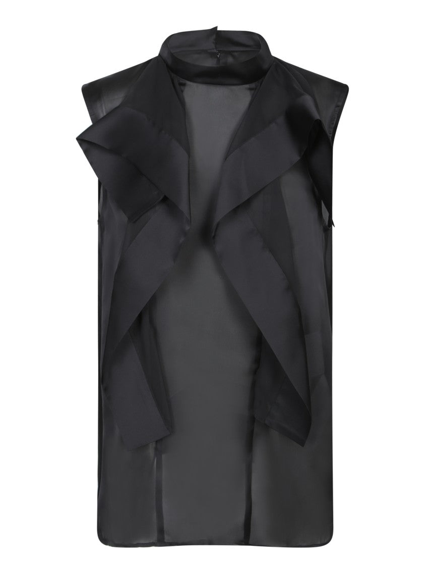 Sacai Asymmetric Ruffle Tank Top In Chiffon