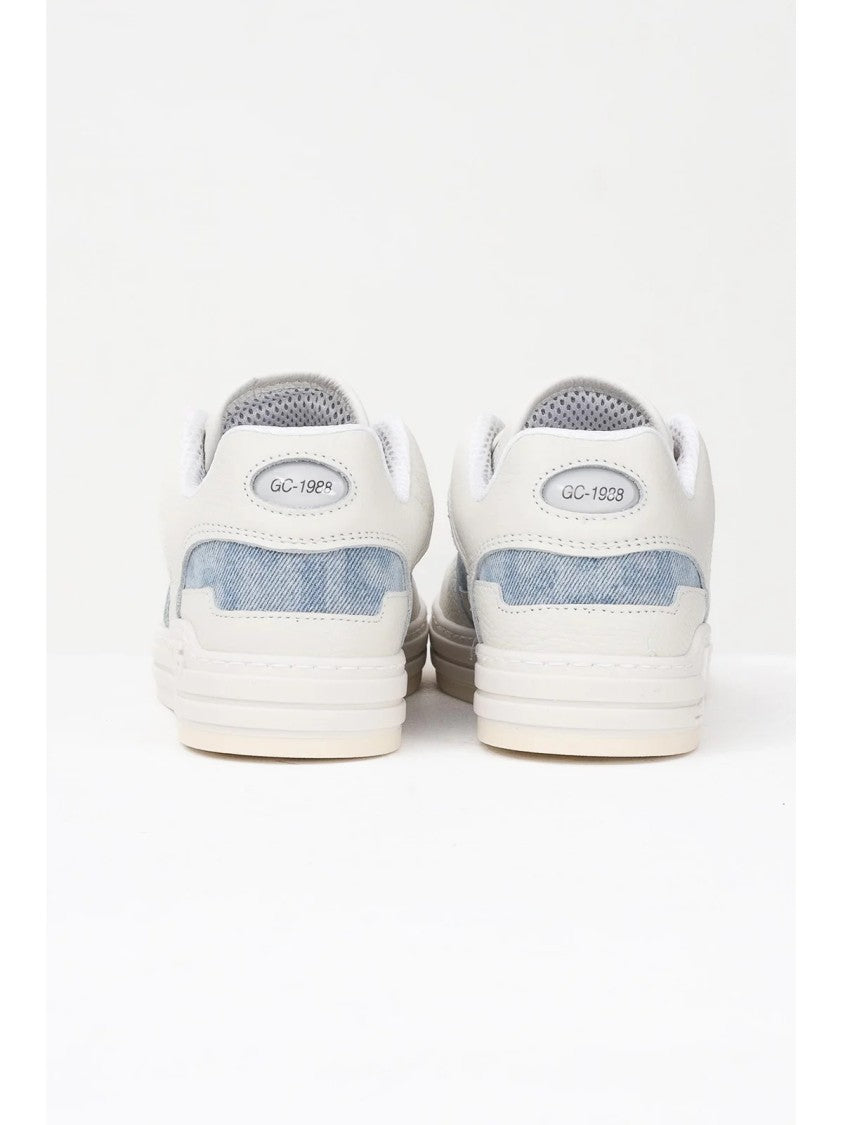 Gcds White Leather-Blend Patchwork Sneakers