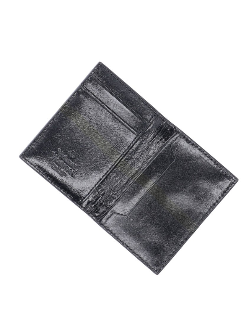 Vivienne Westwood Smooth Black Wallet With Iconic Emblem