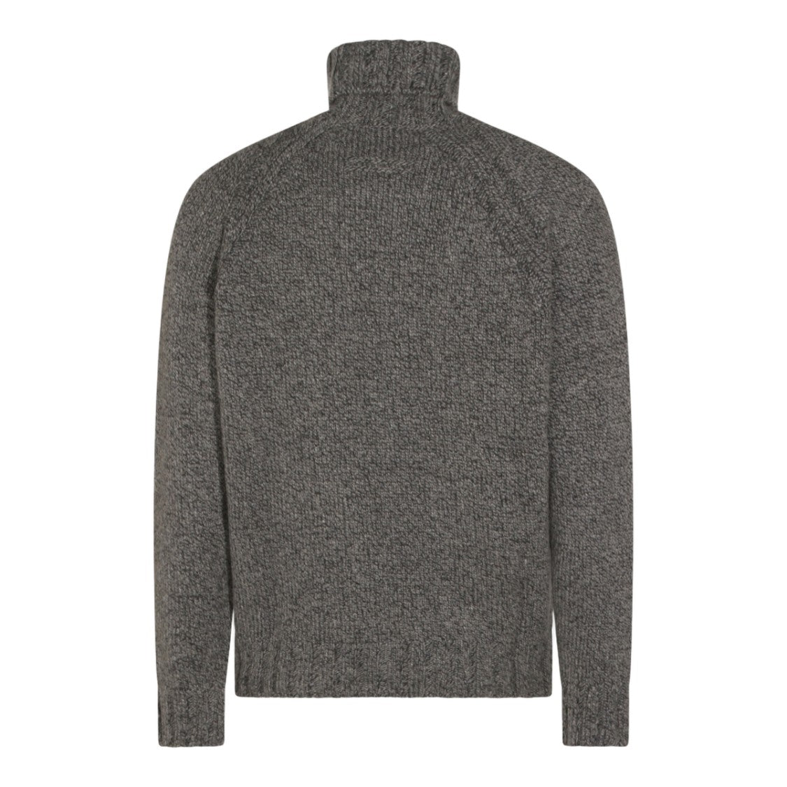 Zegna High Turtleneck Grey Knit Sweater