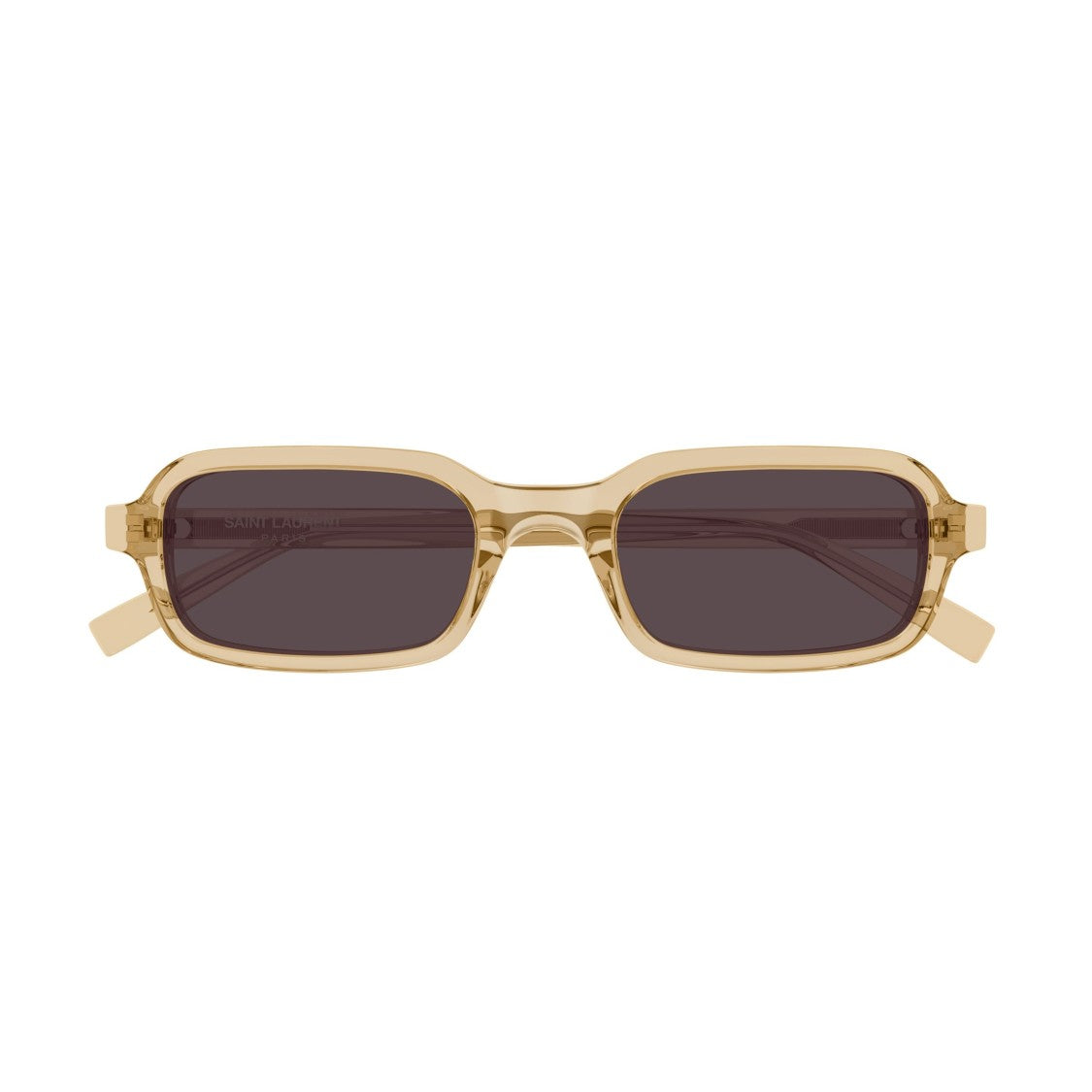 Saint Laurent Translucent Beige Acetate Sunglasses With Dark Lenses