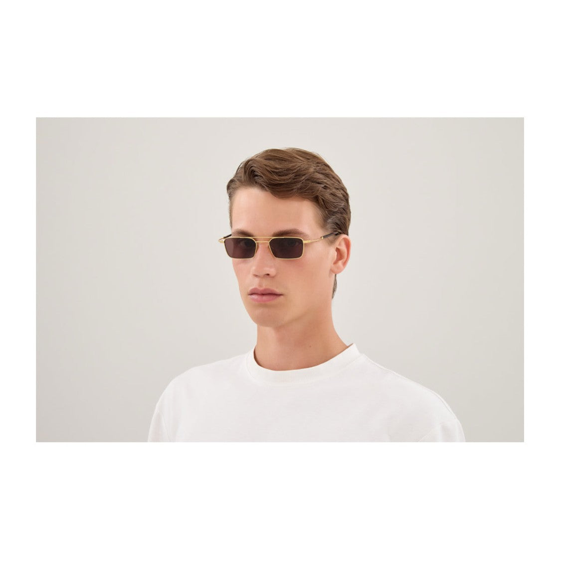 Gucci Gold/Havana Gg2258s Linea Emblem Metal Sunglasses