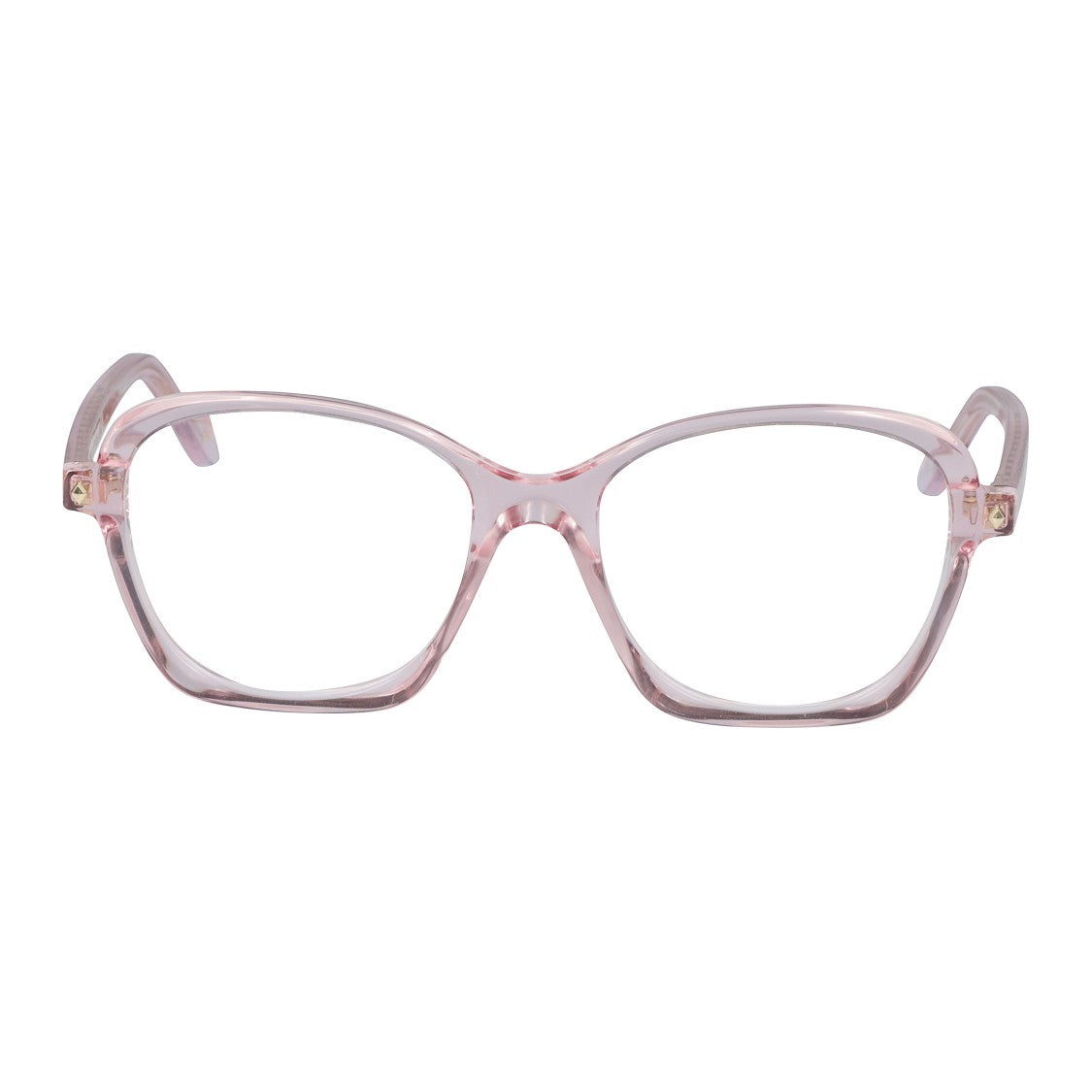 Kador Trilly Glamour-V Translucent Pink Cat-Eye Eyeglasses With Gold Accents