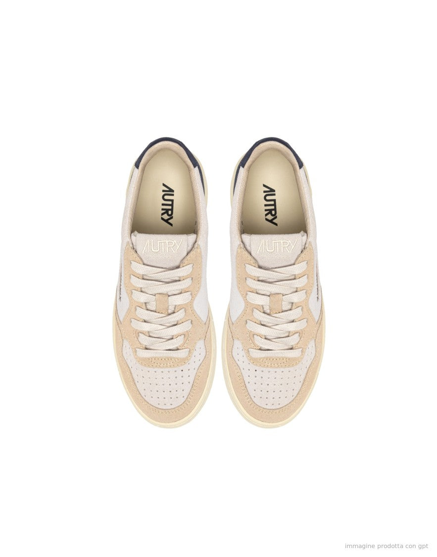 Autry Tricolor Suede Low-Top Sneakers With Heritage Design