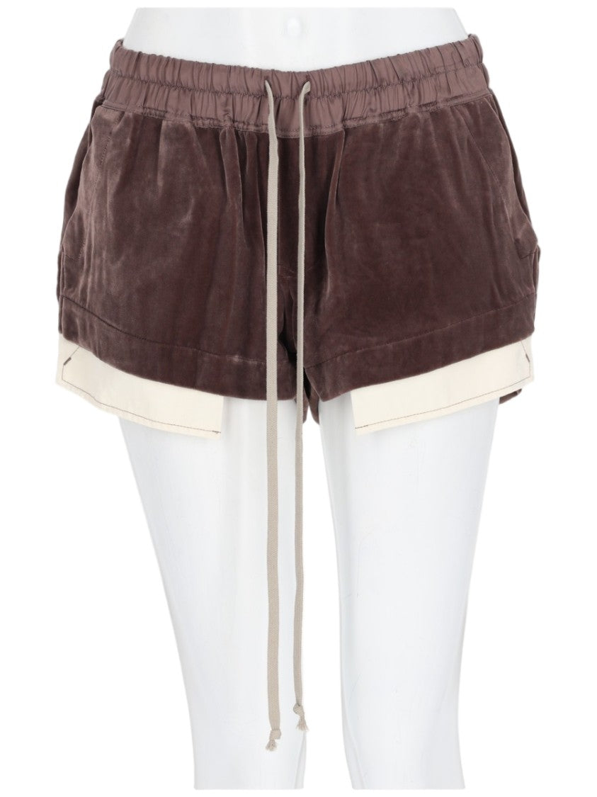 Rick Owens Fog Boxer Layered Hem Viscose-Blend Shorts