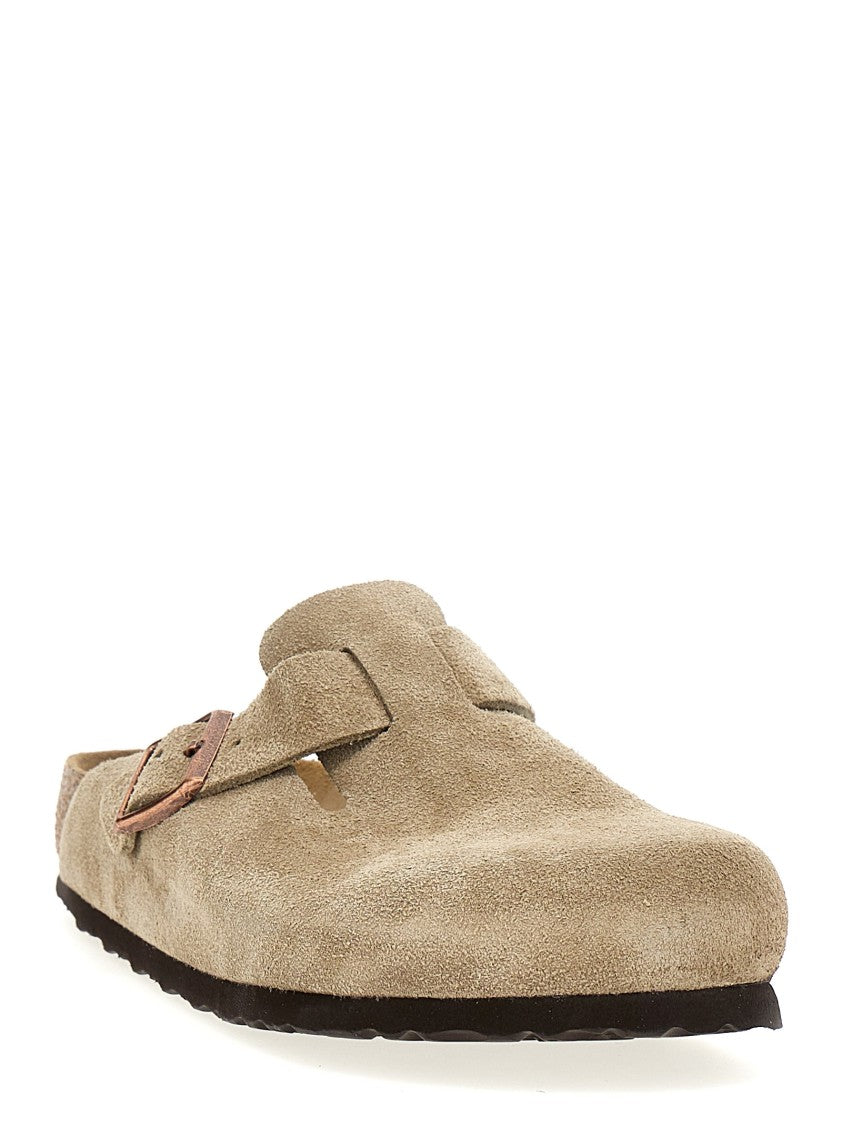 Birkenstock Brown Suede Clogs With Adjustable Strap