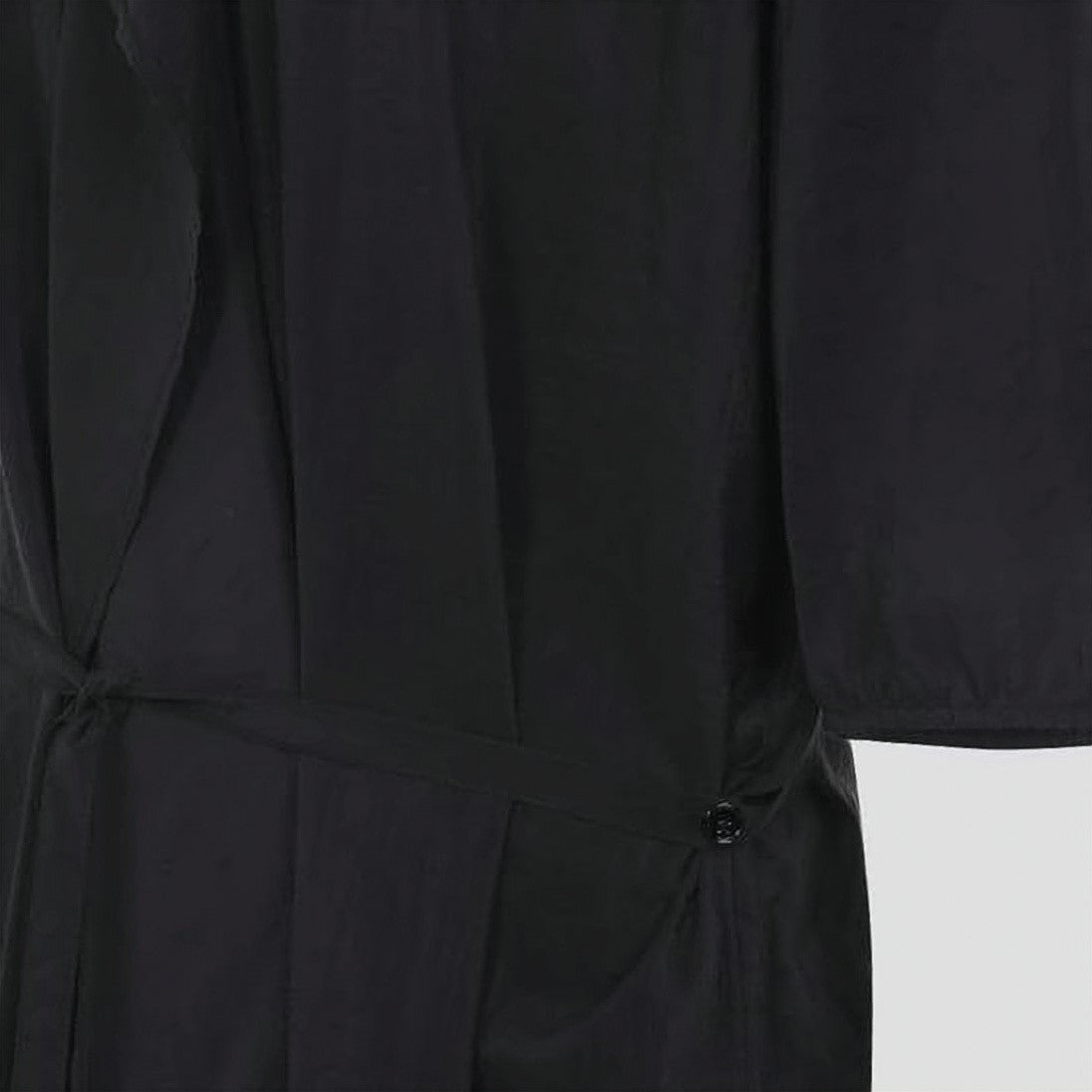 Lemaire Asymmetrical Black Shirt Dress In Dry Silk