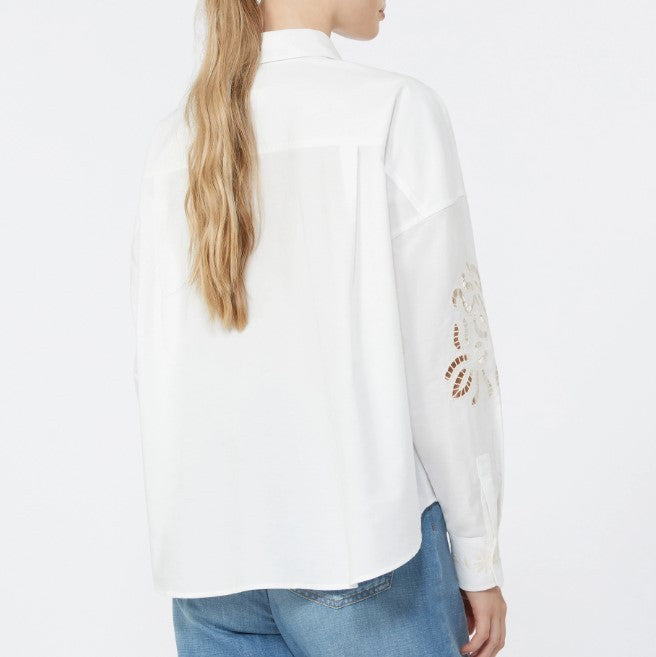 Weekend Embroidered Cotton Poplin Shirt With Classic Collar