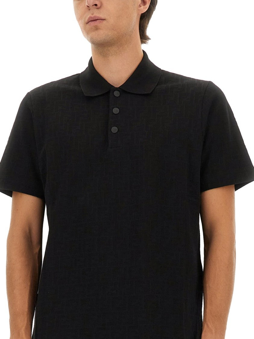 Fendi Ff Piquet Jacquard Polo Shirt