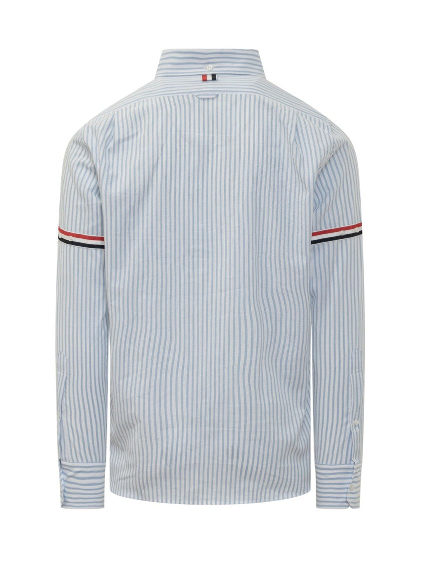Thom Browne Button-Down Clear Blue Shirt With Classic Collar