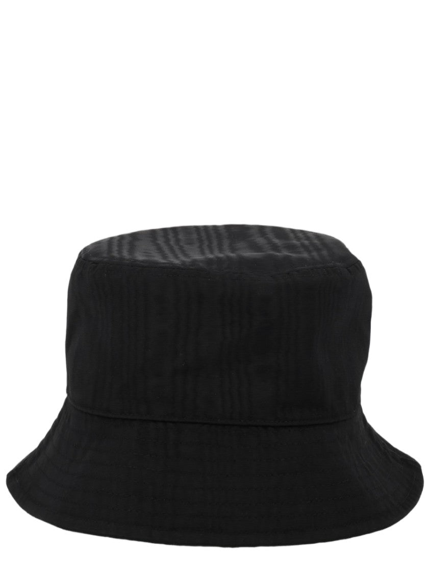 Marine Serre Black Hats Curved Sloping Brim Polyester Hat