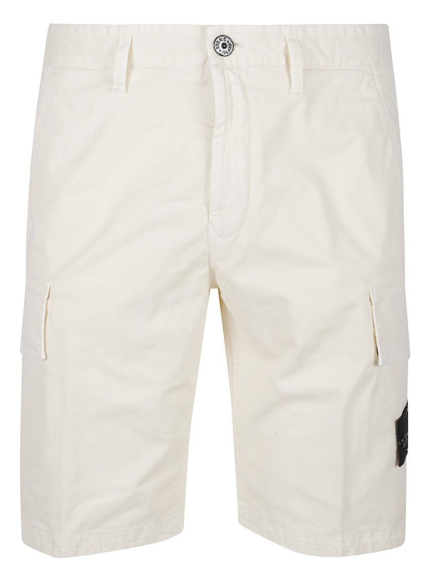 Stone Island Slim Bermuda Cargo Stretch Cotton Denim Shorts