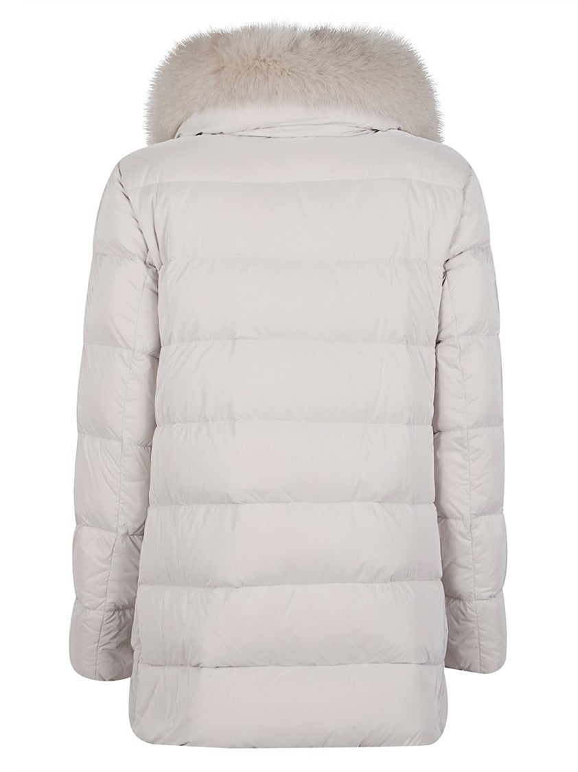 Moorer Dorado-Fur-Os Polyamide-Blend Fur-Trim Hooded Down Coat