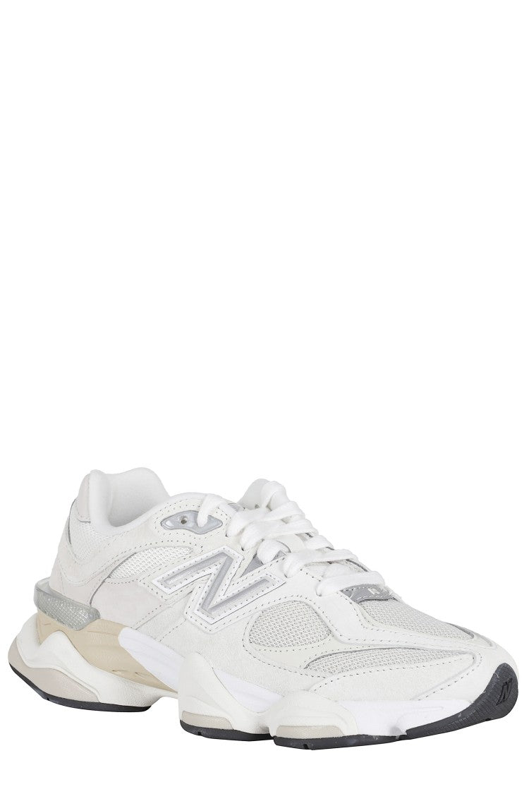 New Balance White And Beige Lifestyle U9060 Mesh Suede Rubber Sneakers