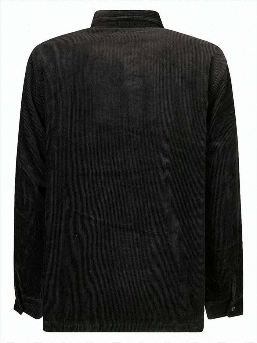 Carhartt Wip Black Corduroy Shirt Jacket With Classic Collar