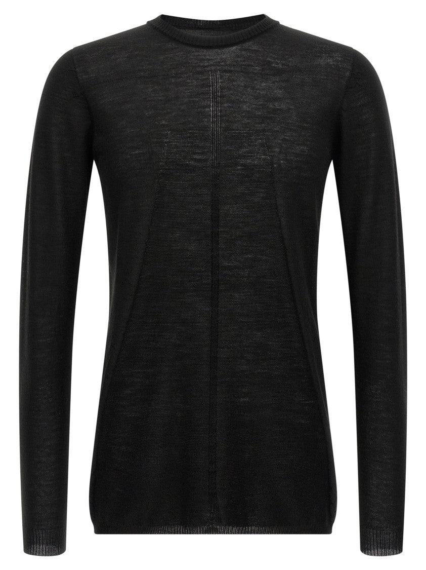 Rick Owens Lightweight Virgin Wool Sweater With Ribbed Details