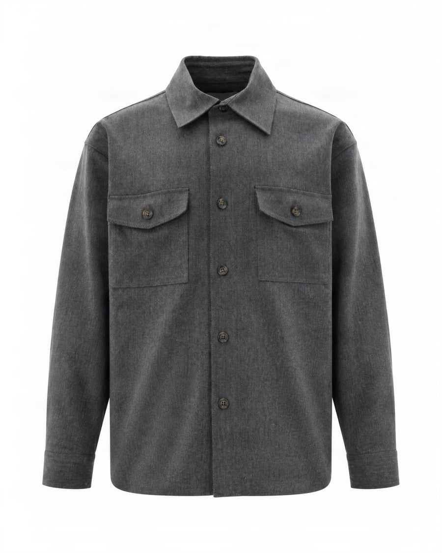 Paolo Pecora Shirt Jacket With Button Closure And Classic Collar