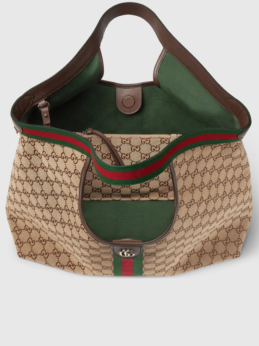 Gucci Giglio Large Beige Canvas Tote