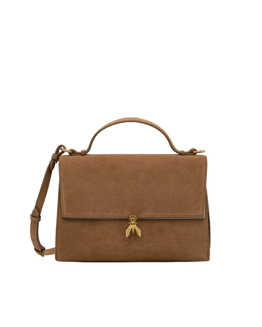 Patrizia Pepe Beige Suede Crossbody Bag