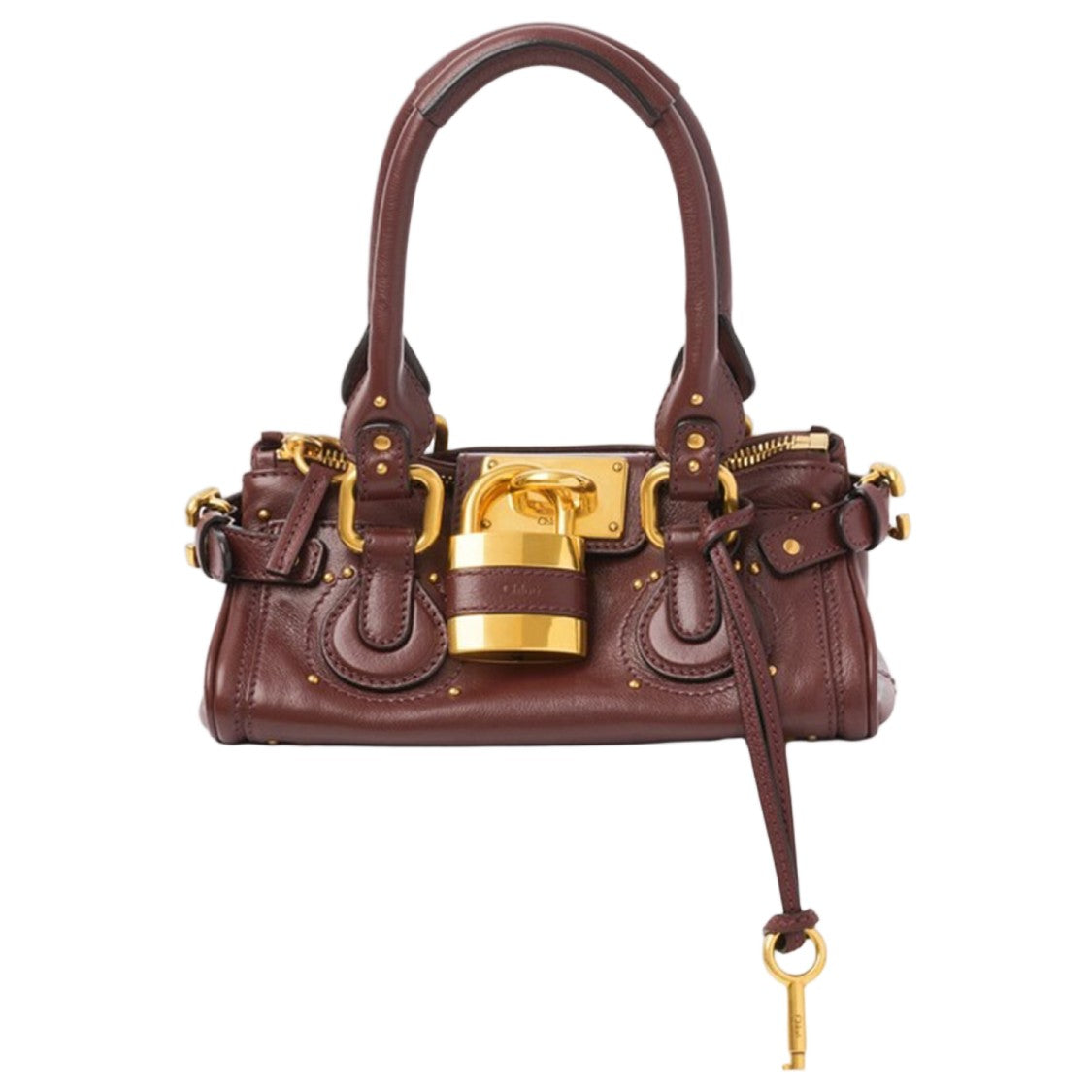 Chloé Burgundy Buffalo Leather Small Paddington Bag With Gold-Tone Hardware