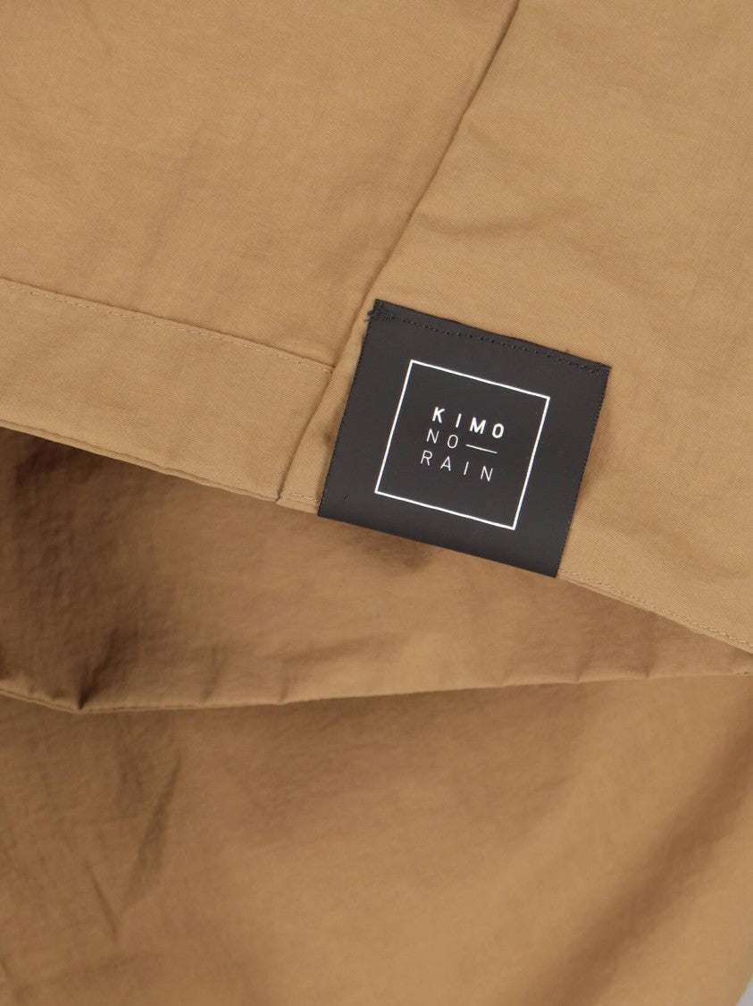 Kimono Rain Brown No-Rain Water-Repellent Hooded Parka