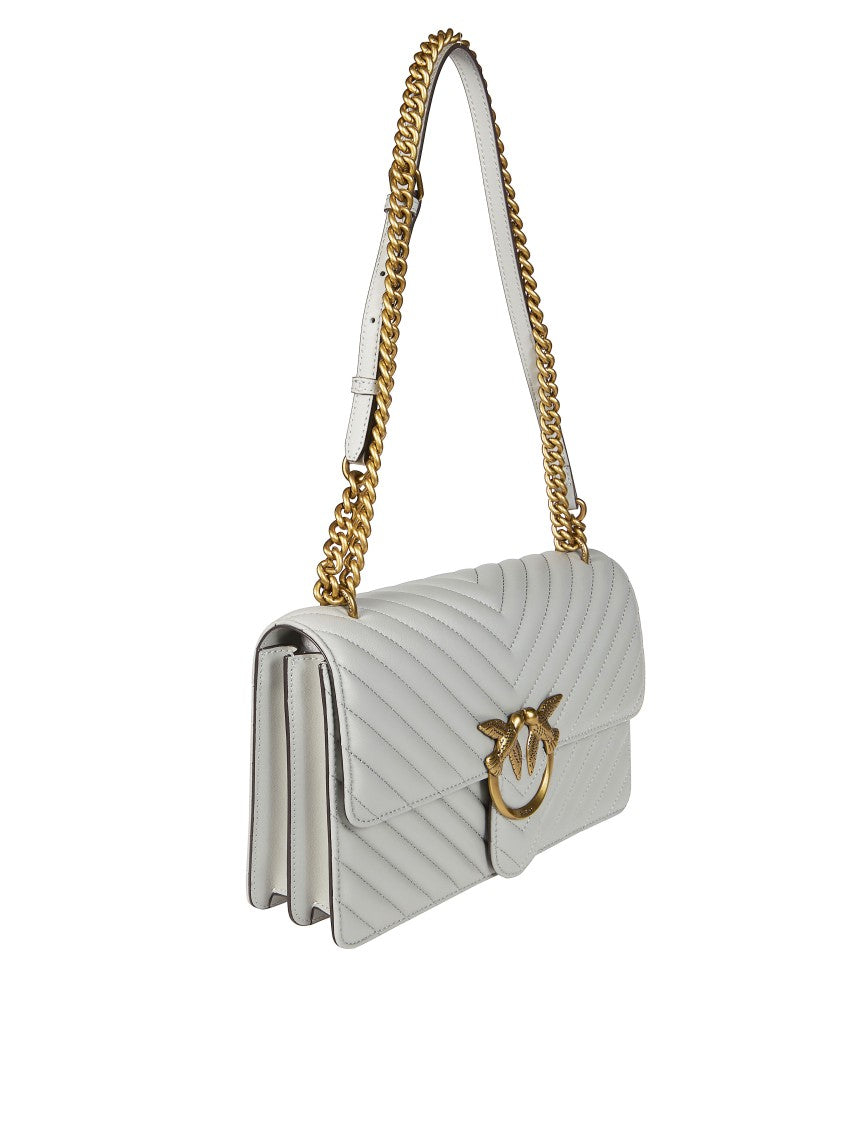 Pinko Quilted One Classic Chevron Leather Handbag
