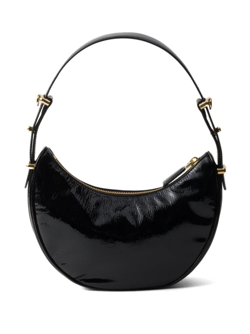 Prada Nappa Leather Shoulder Bag With Geometric Design And Enamel Logo