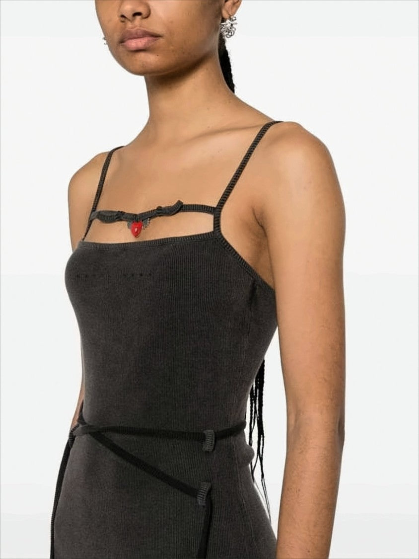 Ottolinger Black Body-Hugging Maxi Dress With Spaghetti Straps